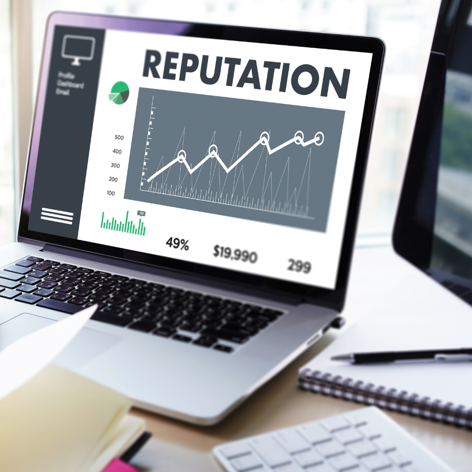 Ordinateur représentant une réputation croissante